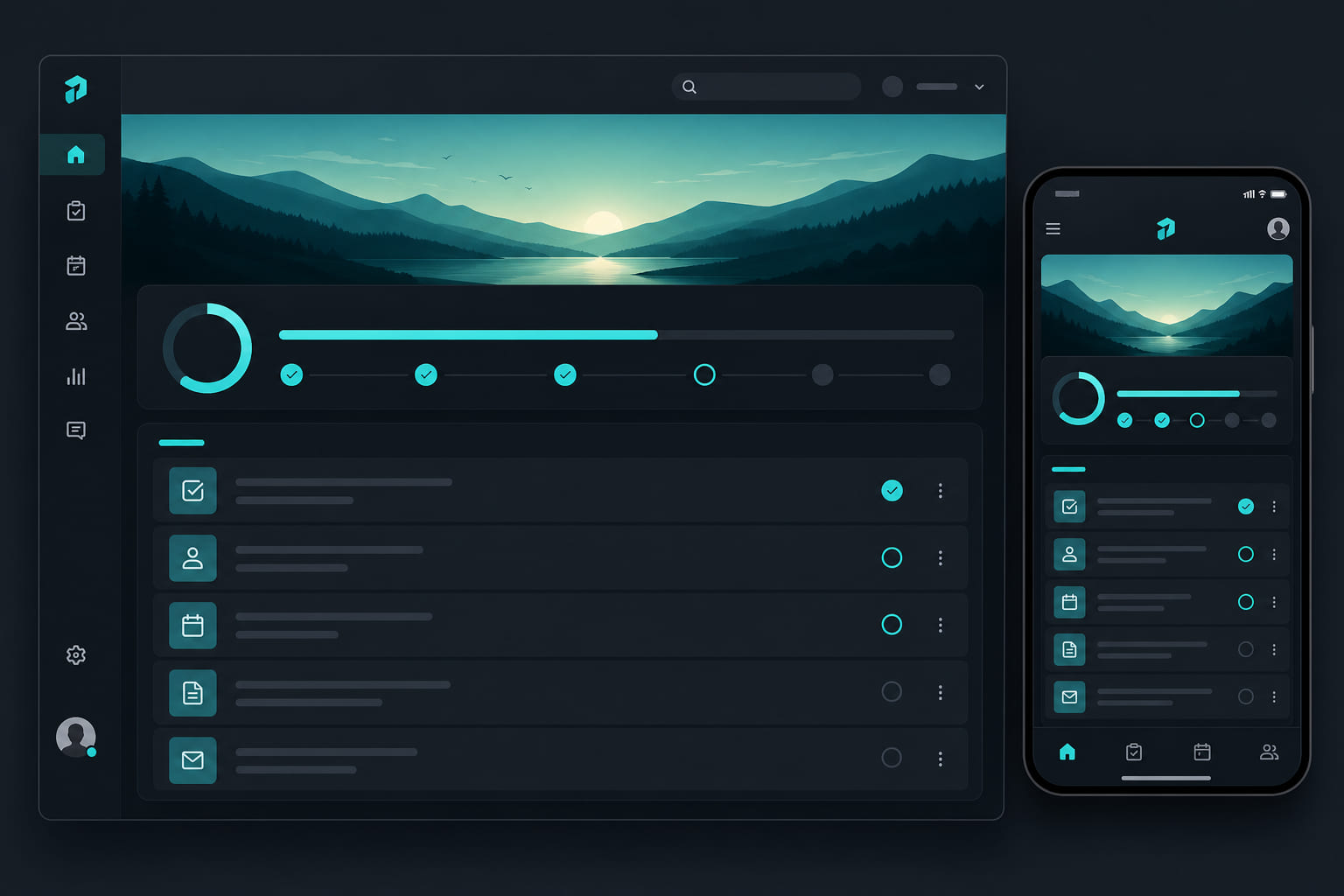 Employee My Today view with task sections and completion progress