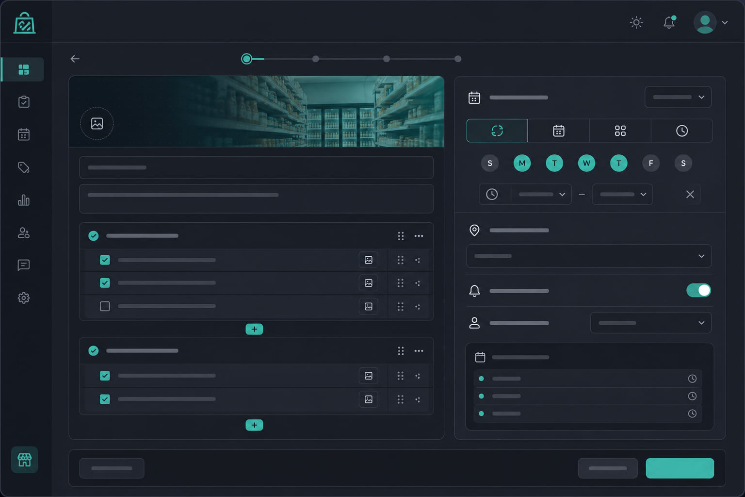 Creating a recurring daily open checklist task template