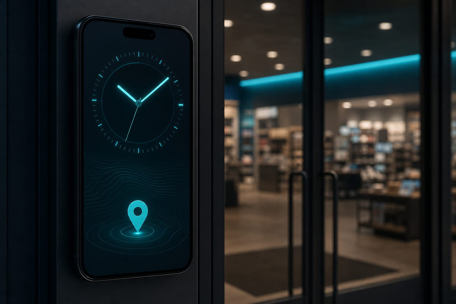 Clock in flow with GPS location and photo verification